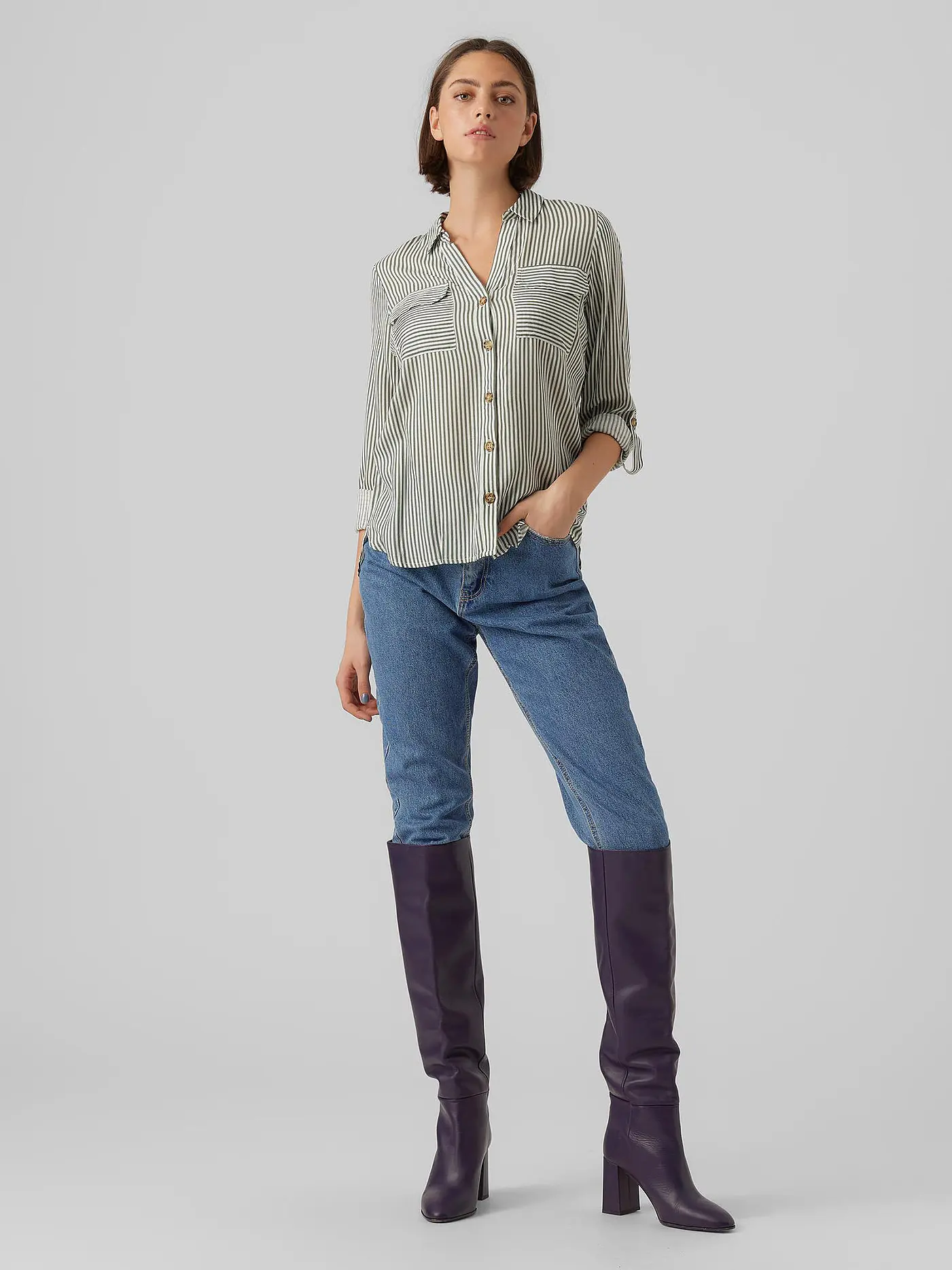 VERO MODA | Bluse langarm VMBUMPY | grün